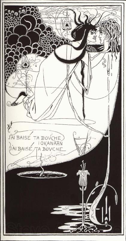 Aubrey Beardsley I have kissed your mouth lokanaan Norge oil painting art